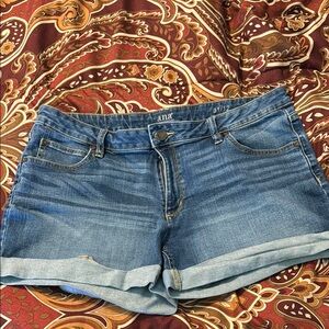 a.n.a Blue Jean Shorts with Rolled Hems